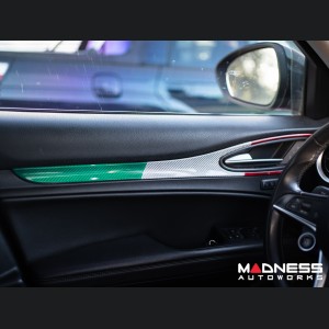 Alfa Romeo Stelvio Door Trim - Carbon Fiber - Interior Door Trim Kit - Italian Theme - Feroce Carbon